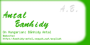 antal banhidy business card